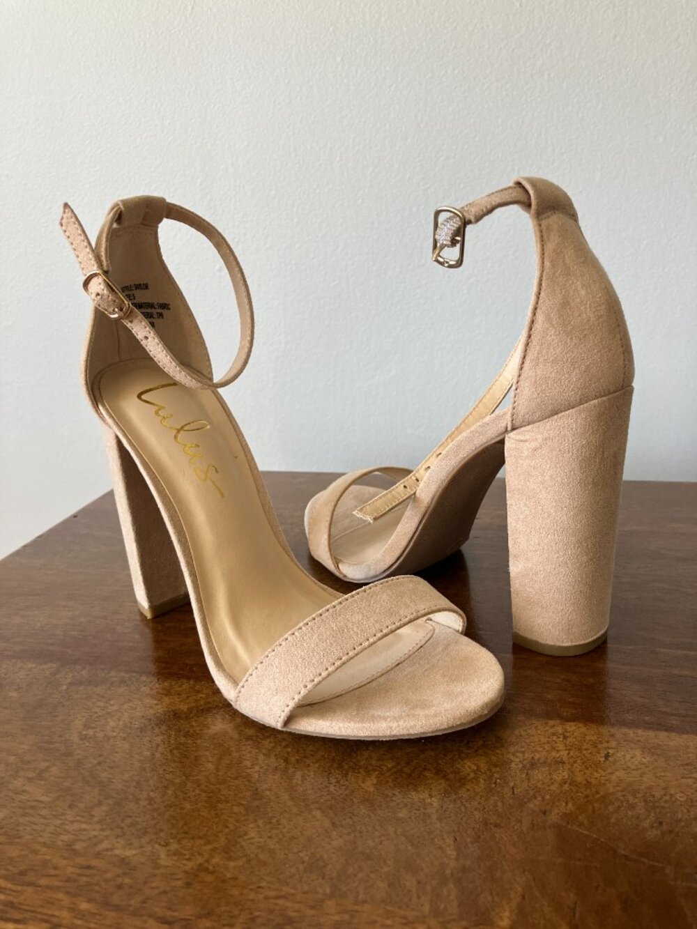 Lulus Heels Ankle Strap Taylor Heels Sandals Natural Women's Size 5